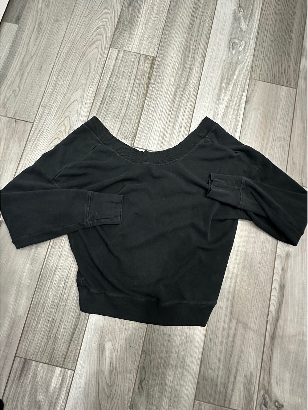 Offline by Aerie Black Cropped Sweatshirt Top Size S/P
